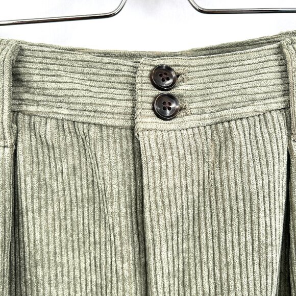 Madewell Curvy Corduroy High Rise waist Tapered Pant olive green boho neutral 00 - Picture 6 of 15